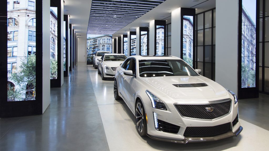 CTS-V, CT6, and XT5 vehicles will be stationed on the runway ins
